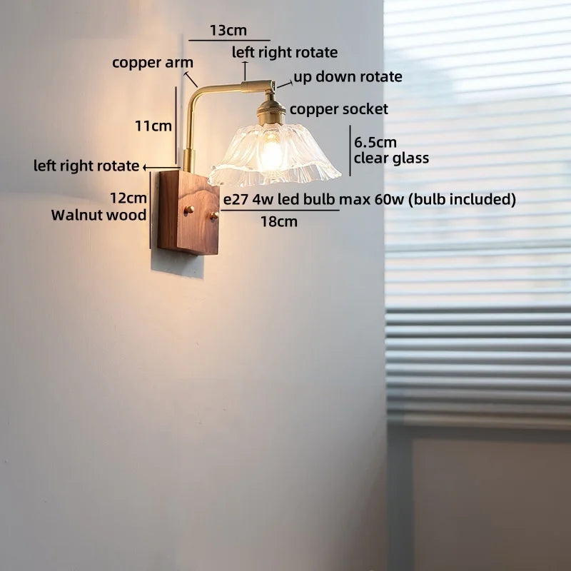 Axyaa Clear Glass LED Wall Light Fixture for Modern Nordic Design