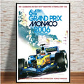 Axyaa Retro Monaco Race Car Wall Art Canvas Painting for Home Decor