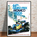 Axyaa Retro Monaco Race Car Wall Art Canvas Painting for Home Decor