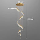 Axyaa Crystal Chandelier Stair Pendant Lamp Living Room Interior Lighting