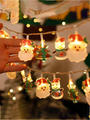 Axyaa LED Christmas Decorative Light Santa Claus Snowman String Battery-operated
