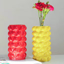 Axyaa Fruit Relief Ceramic Vase, Cute Cartoon Lemon & Strawberry Design