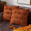 Axyaa Christmas Short Plush Pillow Cover Pumpkin Festival Decor Sofa Cushion
