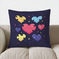 Heart Maze & Stars Digital Print Pillow Cover for Sofa, Bedroom & Car by Axyaa