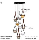 Axyaa Amber Glass Chandelier LED Pendant Light Industrial Nordic Style
