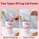 Axyaa Cherry Blossom Stainless Steel Thermos Mug Double Wall Heat Resistant Bottle
