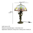 Axyaa Glass Flower Tiffany Table Lamp LED for Home Bedroom Study