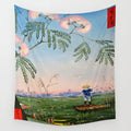 Axyaa Studio Ghibli Anime Landscape Wall Tapestry Cover Beach Towel Blanket