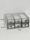 Acrylic Desk Organizer Drawer Set by Axyaa: Transparent Desktop Storage for Stationery & Books