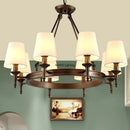 Axyaa American Country Retro Fabric Chandelier for Living Dining Room Home Decor