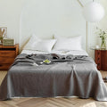 Axyaa Pure Cotton Gauze Throw Blanket, Air Condition Comforter, Solid Jacquard Bed Cover