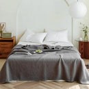 Axyaa Pure Cotton Gauze Throw Blanket, Air Condition Comforter, Solid Jacquard Bed Cover