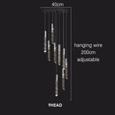Axyaa Luxury K9 Crystal Chrome LED Chandelier for Living Room Stair Loft Kitchen Hotel