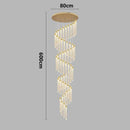 Axyaa Gold Crystal Duplex Chandelier - Rotating, Luxurious Design for Home Staircase