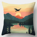 Axyaa Forest Sunset Pillowcase Set - 4pcs, Single-sided Print, 17.7" Home Decor