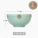 Axyaa Zodiac 4.5-inch Celadon Rice Bowl - Creative Twelve Chinese Zodiac Ceramic Tableware