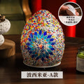 Axyaa Vintage Egyptian Egg Lamp: Handcrafted Mosaic Bedside Night Light