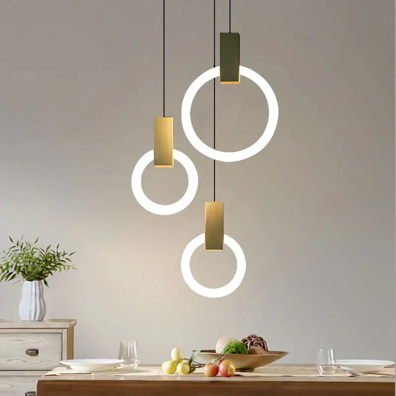 Axyaa Nordic LED Pendant Light: Stylish Ring Chandelier for Living Room, Dining Room, Bedroom