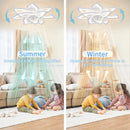 Axyaa Modern LED Ceiling Fan Light with Smart Remote Control for Living Room & Bedroom