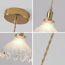 Axyaa Glass LED Chandelier Pendant Light for Dining Room Kitchen - Suspension Luminaires