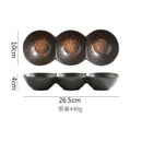 Axyaa Ceramic Three Grid Plate Set - Restaurant Snack Sushi Appetizer Seasoning Molecular Cuisine