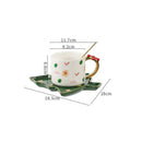 Axyaa Santa Claus Christmas Tree Ceramic Coffee Cup and Saucer Gift