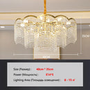 Axyaa Gold Crown Chandelier: Elegant Crystal Pendant Light for Home Decor
