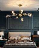 Axyaa Molecular Crystal Chandelier: Modern LED Light Fixtures for Kitchen, Living Room, Bedroom