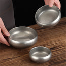 Axyaa Stainless Steel Double-Layer Bowl Set Snow Gray Tableware soups Sauces BBQ