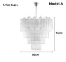 Axyaa Pink Glass Chandelier: Colorful Suspension Lamp for Living Room Bedroom Kitchen Island