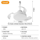 Axyaa Retractable Blades Ceiling Fan with Light Remote Control Bedroom Living Room Lighting