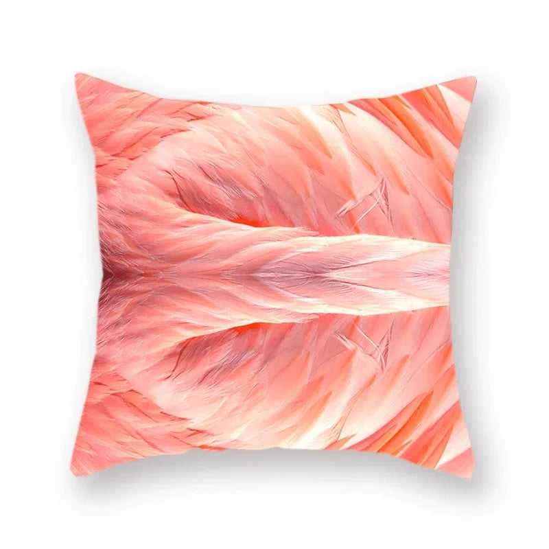 Axyaa Bird Feather Polyester Cushion Cover for Home Decor