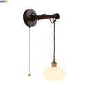 Axyaa White Pumpkin Glass LED Wall Light for Home Interior Lighting Fixture