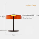 Axyaa Glass Amber Green LED Table Lamp for Luxurious Living Spaces