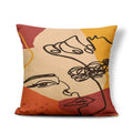 Axyaa Geometric Abstract Face Linen Cushion Cover 45x45Cm