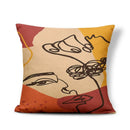 Axyaa Geometric Abstract Face Linen Cushion Cover 45x45Cm