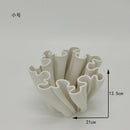 Axyaa Floral Arrangement Ceramic Vase Bud Shape Desk Decoration Artificial Flowers