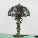 Axyaa Tiffany Glass Table Lamp: LED Retro Desk Light for Home Decor