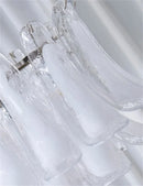 Axyaa Murano Glass Petal Shade Chandelier - White Pink Pendant Light