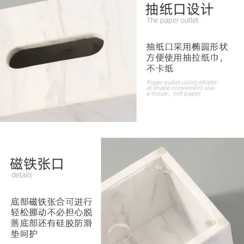 Axya Marble Tissue Box - Elegant Home and Hotel Decor