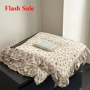 Axyaa Knitted Cotton French Floral Print Lace Summer Quilt