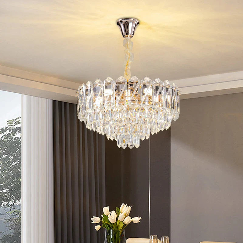 Axyaa Crystal Chandelier 2024: Modern Luxury Lighting for Living Room, Dining Room, Bedroom