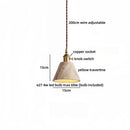 Axyaa LED Pendant Lights Yellow Travertine Gold Brass Hanging Lamp for Kitchen Island