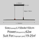 Axyaa LED Black Strip Chandelier for Modern Interior Decoration