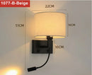 Axyaa LED Rotating Angle Wall Light with Fabric Lampshade for Bedroom and Living Room