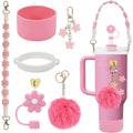 Axyaa 7/8pcs Cup Set: Handle Strap, Boot, Straw Cover, Charms for 40oz 30oz Tumbler