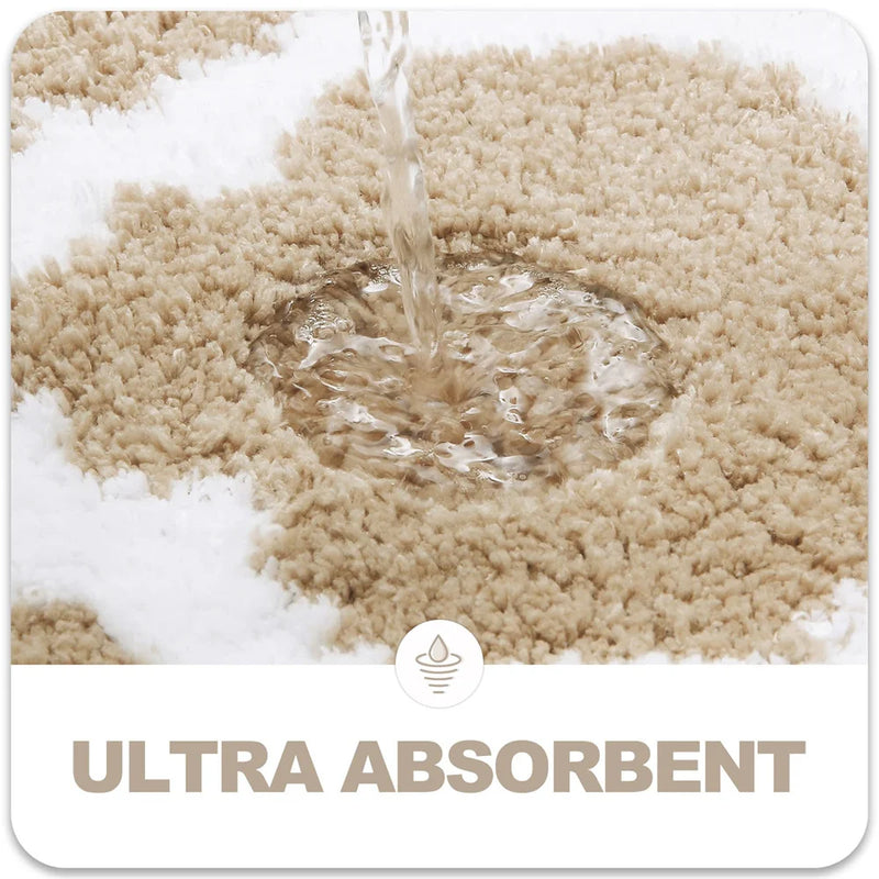 Axyaa Plush Microfiber Bath Mat: Super Absorbent, Non-Slip, Luxurious Carpet