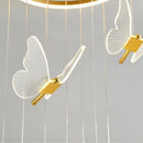 Axyaa Butterfly Acrylic Stair Chandelier | Modern LED Living & Dining Room Hanging Lamp
