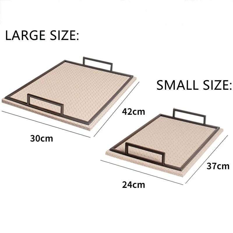 Axya Large Leather Tray for Home Storage and Serving Purposes