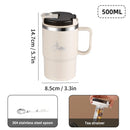 Axyaa Stainless Steel Insulated Coffee Cup with Strainer, Spoon - Portable & Sealed